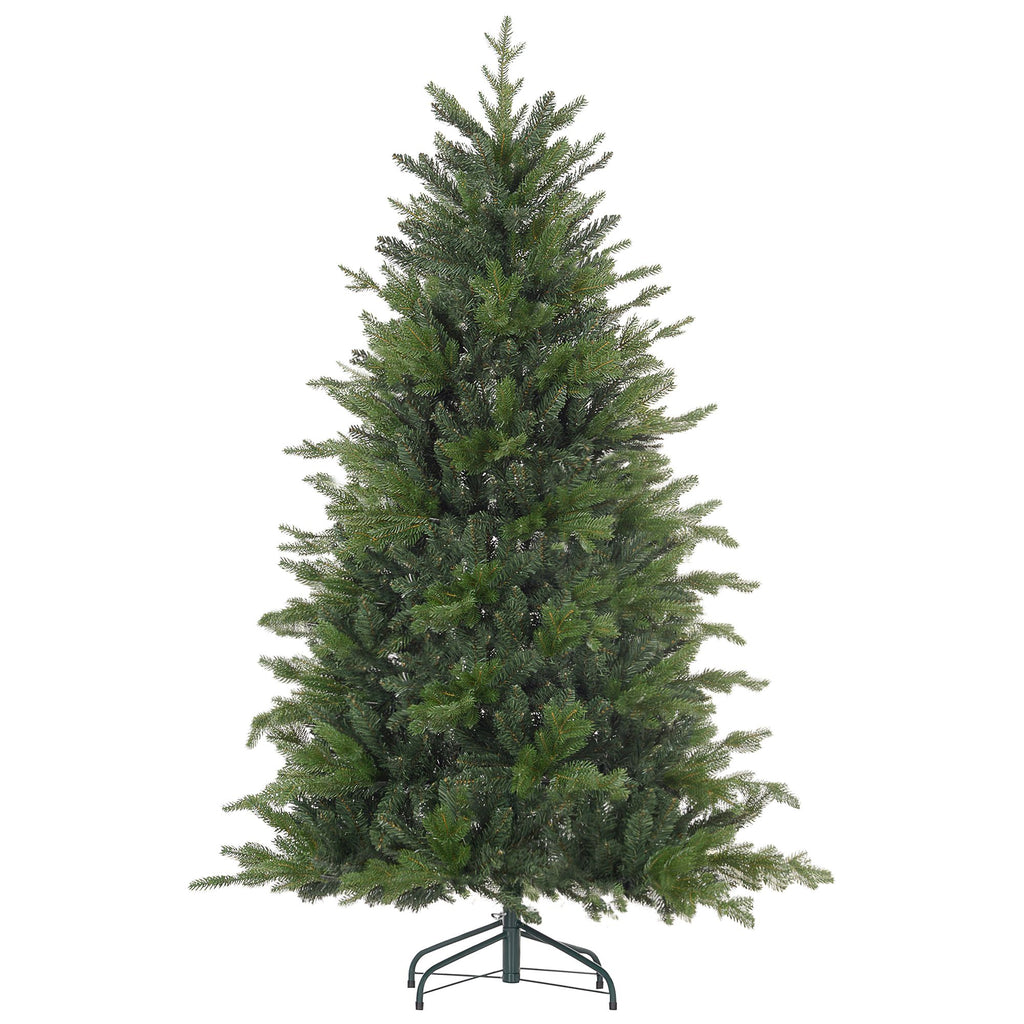 6 Ft Christmas Flocked Tree with Foldable Metal Stand, Collspsible Hinged Xmas Tree for Home, Office, Holiday