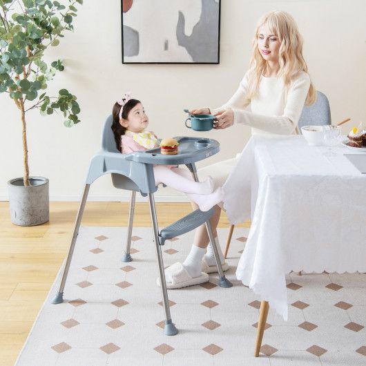 6-in-1 Convertible Baby High Chair with Adjustable Removable Tray