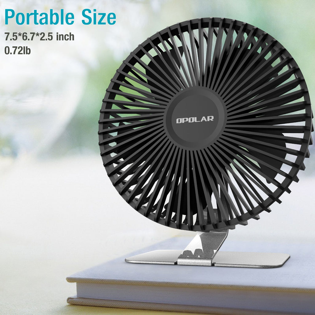 6 INCH USB Desk Fan with Upgraded Strong Airflow, 4 Speeds, Whisper Quiet Desktop Office Table Fan, 90° Adjustable Tilt Angle for Better Cooling,4.9 ft Cord RT