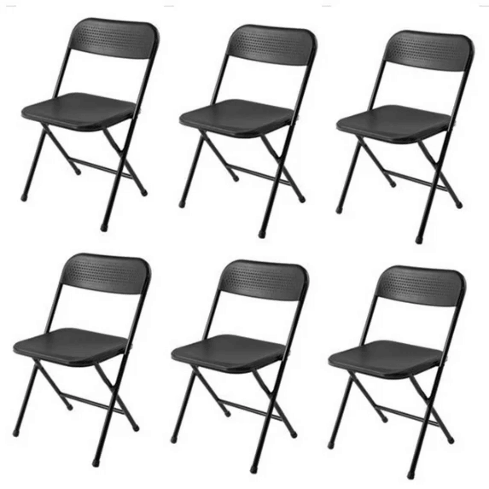 6 Pack Resin Folding Chair, Black (Shipment from Walmart)