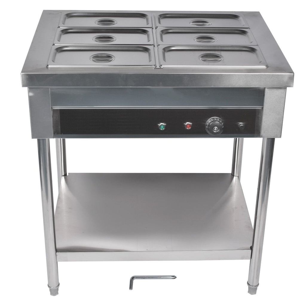 6-Pan Commercial Food Warmer, Professional Buffet Catering Food Warmer, Electric Steam Table, Stainless Steel