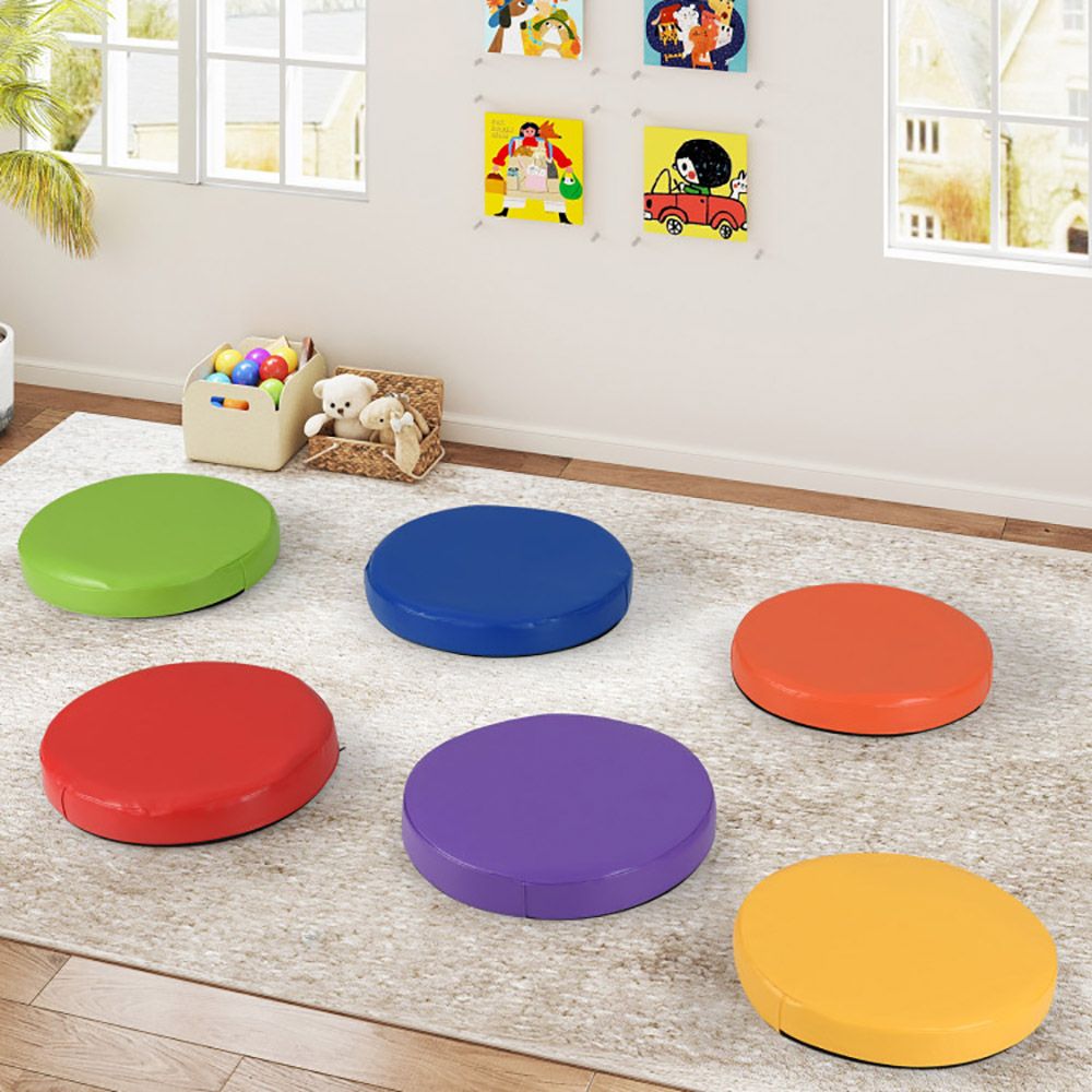 6 PCS Round Floor Cushions for Kids Classroom Floor Cushions with Handles