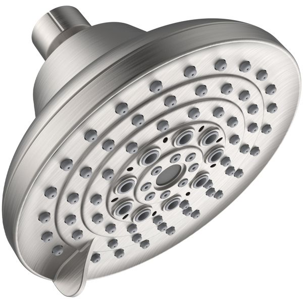 6 Spray Settings High Pressure Shower Head 5" Rain Fixed Showerhead - Brushed Nickel Adjustable Shower Head with Anti-Clogging Nozzles; Low Flow Easily Installation