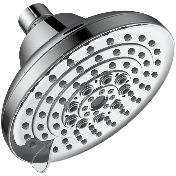 6 Spray Settings High Pressure Shower Head 5" Rain Fixed Showerhead - Chrome Adjustable Shower Head with Anti-Clogging Nozzles; Low Flow Easily Installation