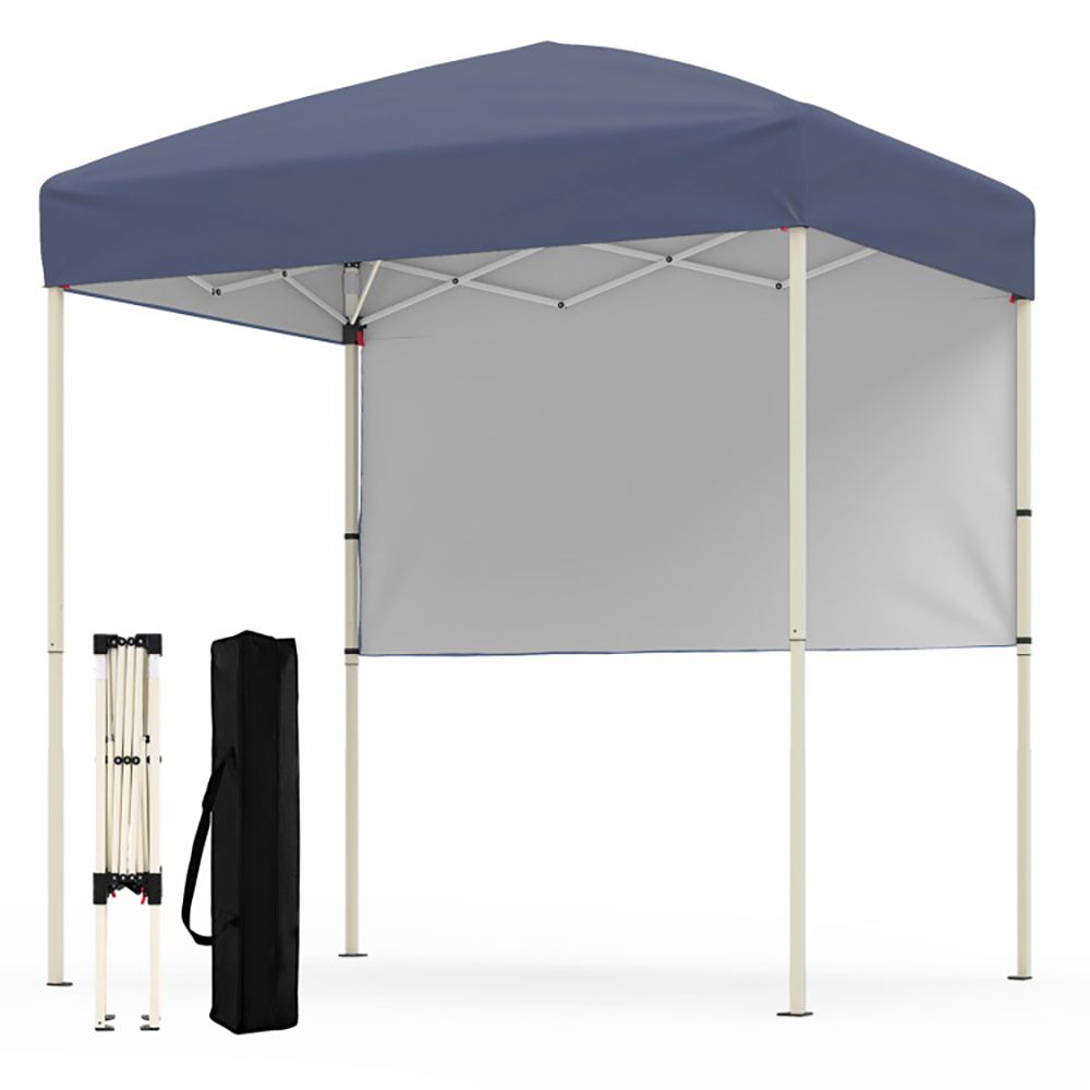 6 x 4 FT Pop-Up Canopy Tent with 1 Half Sidewall Easy Setup Folding Outdoor Sun Shelter