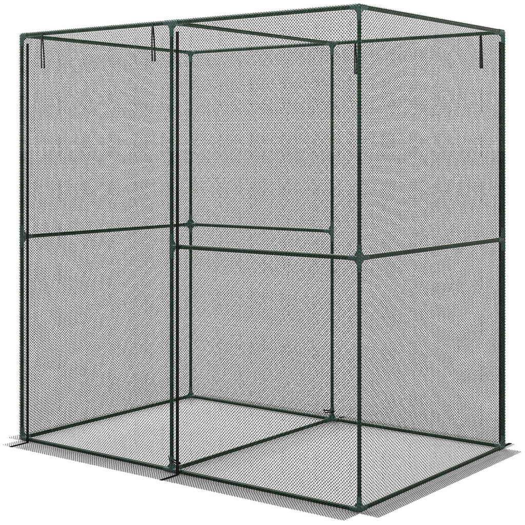6' x 4' x 6' Crop Cage, Plant Protection Tent with Zippered Doors for Vegetable Garden, Backyard, Black