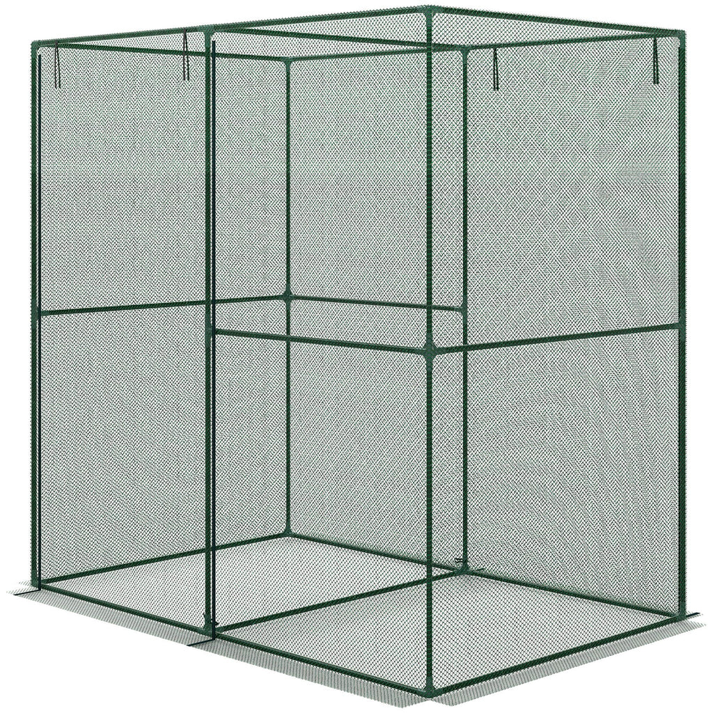 6' x 4' x 6' Crop Cage, Plant Protection Tent with Zippered Doors for Vegetable Garden, Backyard, Green