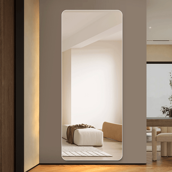 60"x 15" inch Full Body round corner mirror for Living Room Bedroom Cloakroom Wall hanging with hanging hole High quality 5mm silver mirror Explosion-proof glass