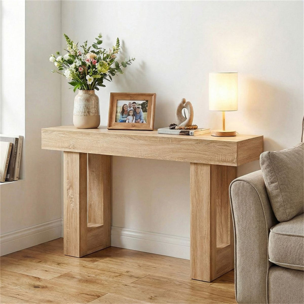 63" Farmhouse Console Table, Narrow Entryway Table with Spacious Bottom Storage