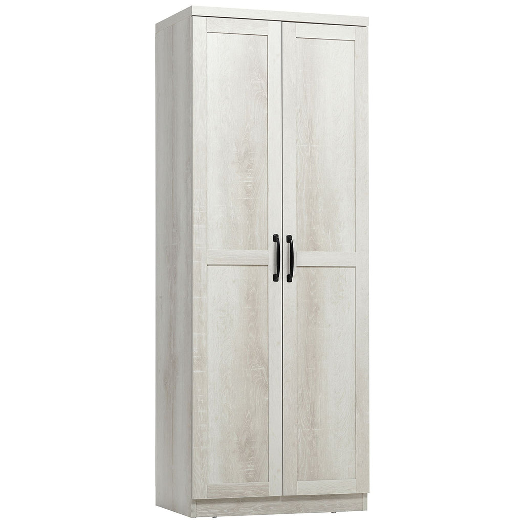 63" Kitchen Pantry Cabinet Storage with 5-Tier Shelving 2 Adjustable Shelves, Antique White