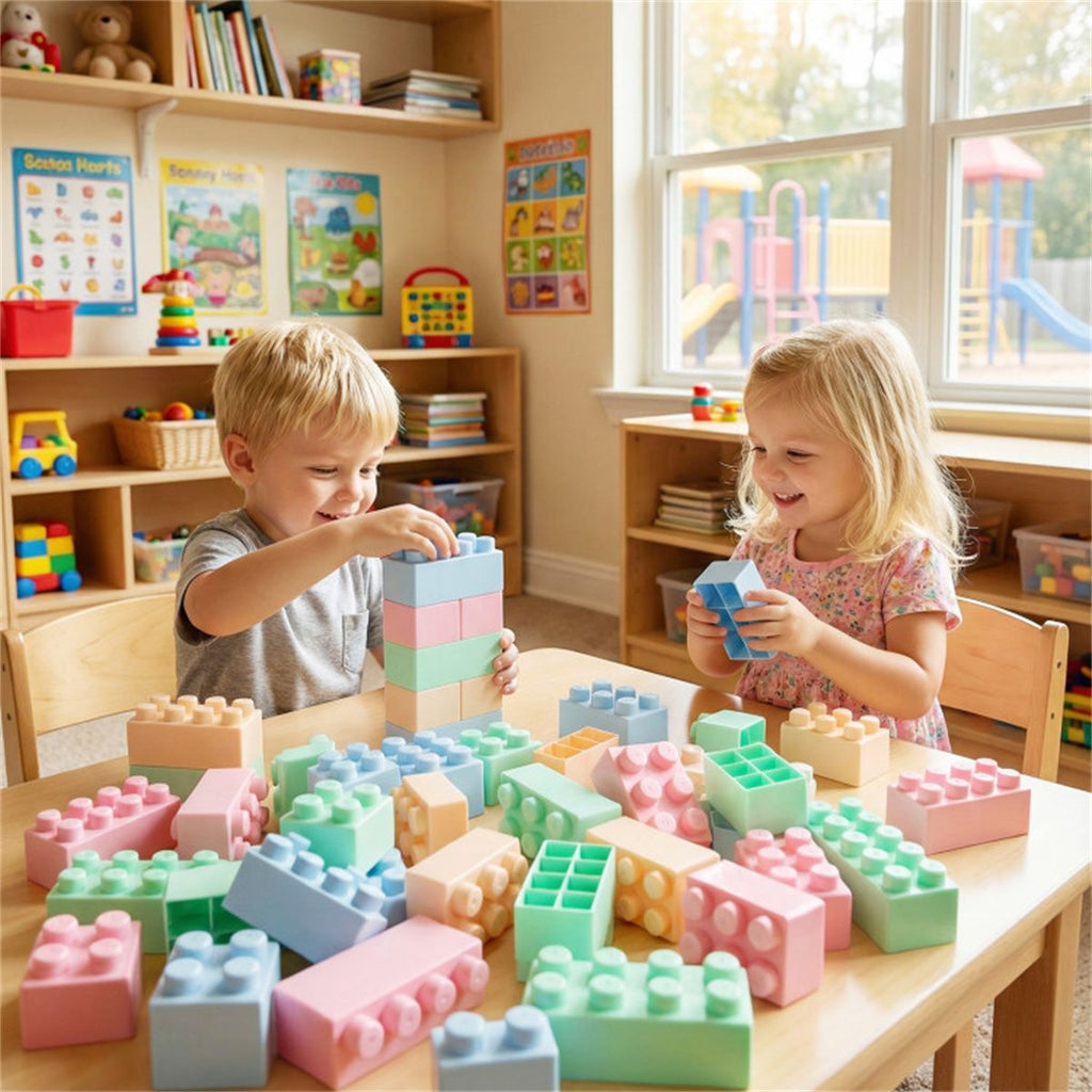 64 PCS Building Blocks Set for Toddlers 18+ Months, BPA-Free PP Educational Construction Toys