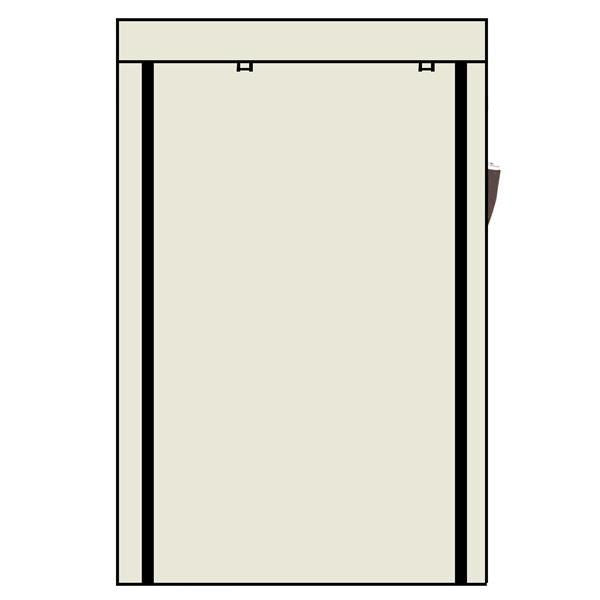 64" Portable Closet Storage Organizer Wardrobe Clothes Rack with Shelves Beige