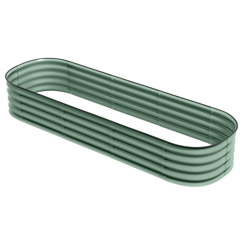 6.4' x 2' x 1' Galvanized Raised Garden Bed Kit, Metal Planter Box with Safety Edging, Green