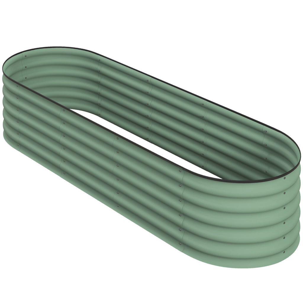 6.4' x 2' x 1.4' Galvanized Raised Garden Bed Kit, Metal Planter Box with Safety Edging, Green