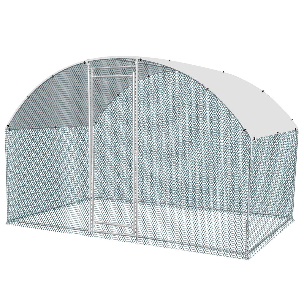 6.5 x 10 ft Large Metal Chicken Coop, Walk-in Poultry Cage Chicken Hen Run House with Waterproof Cover, Rabbits Cats Dogs Farm Pen for Outdoor Backyard Farm Garden