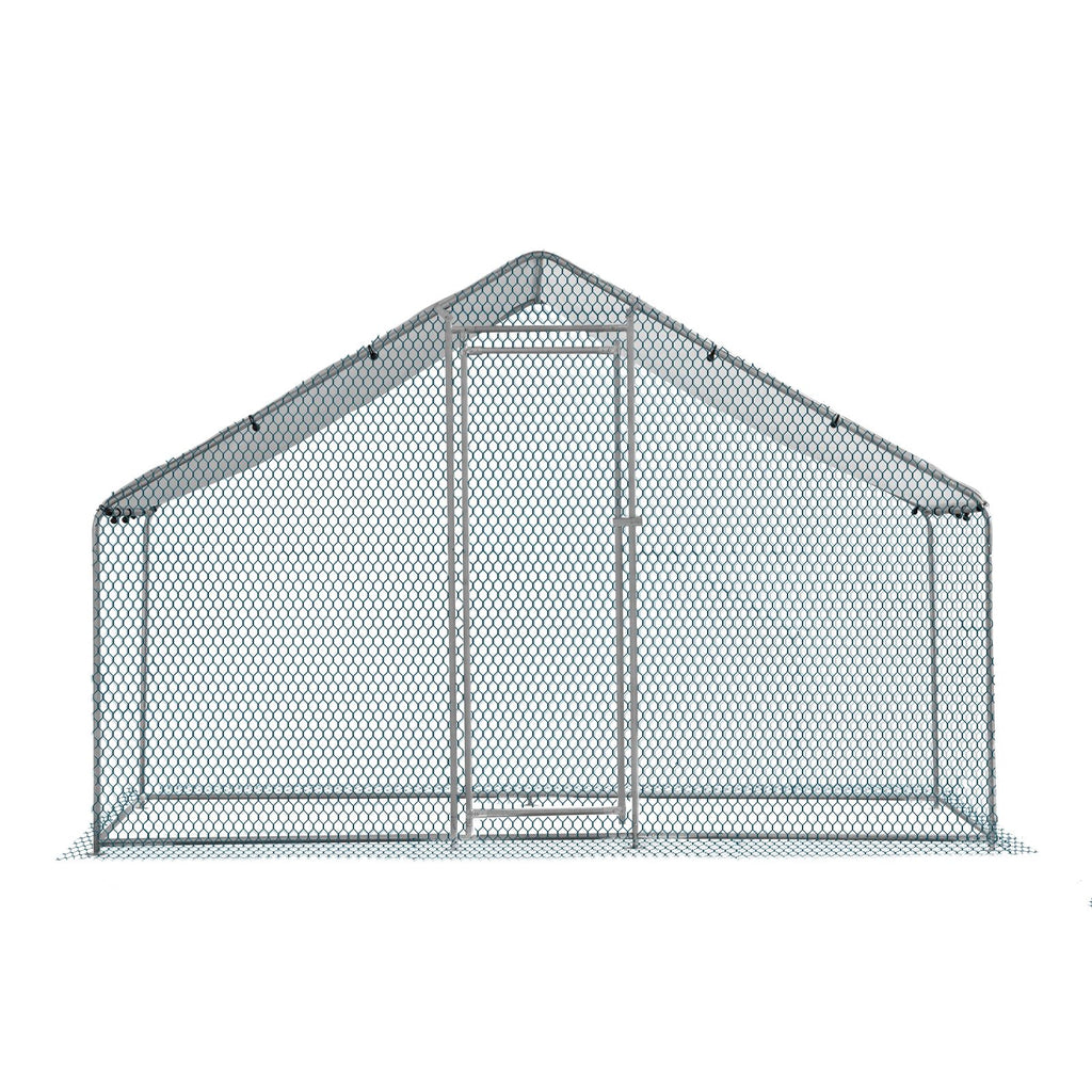 6.5 x 10 ft Large Metal Chicken Coop, Walk-in Poultry Cage Chicken Hen Run House with Waterproof Cover, Rabbits Cats Dogs Farm Pen for Outdoor Backyard Farm Garden
