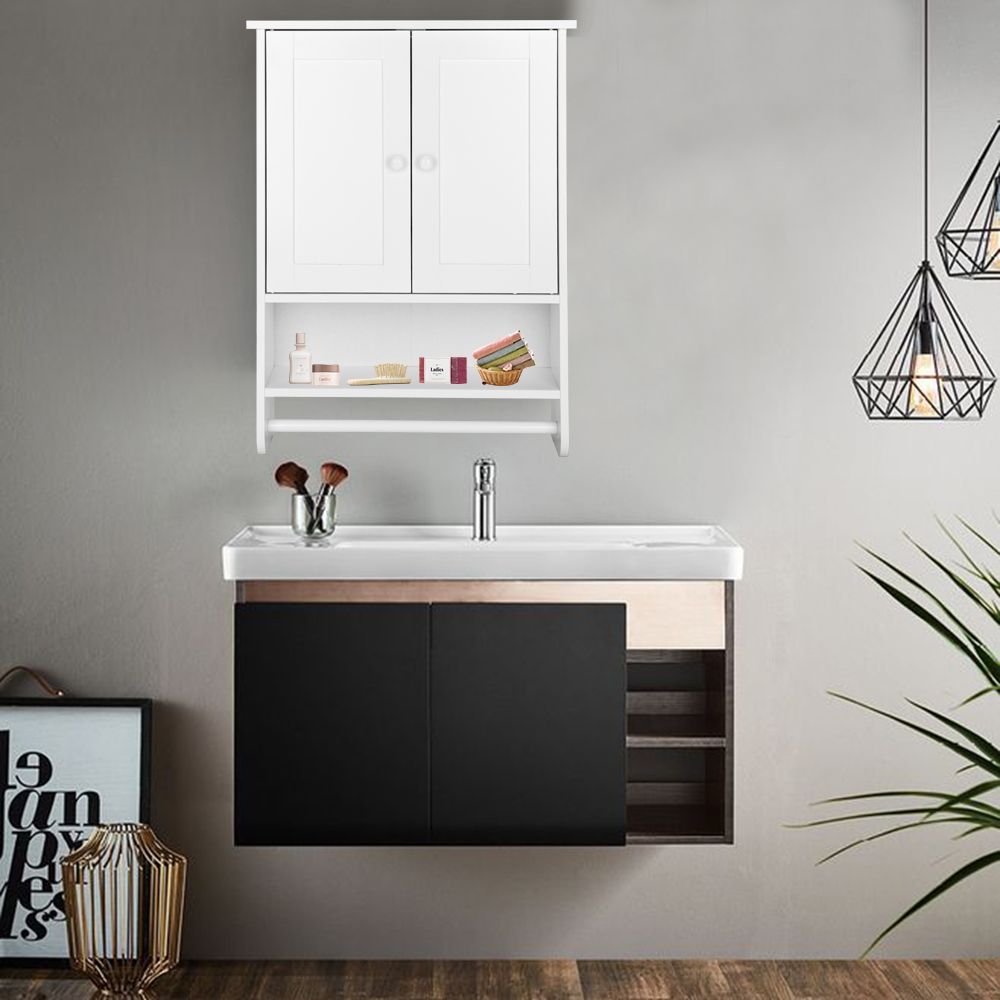 (65 x 48.7 x 14.6cm) Wall Hanging Cabinet with Two Doors Wall Washer Storage Cabinet