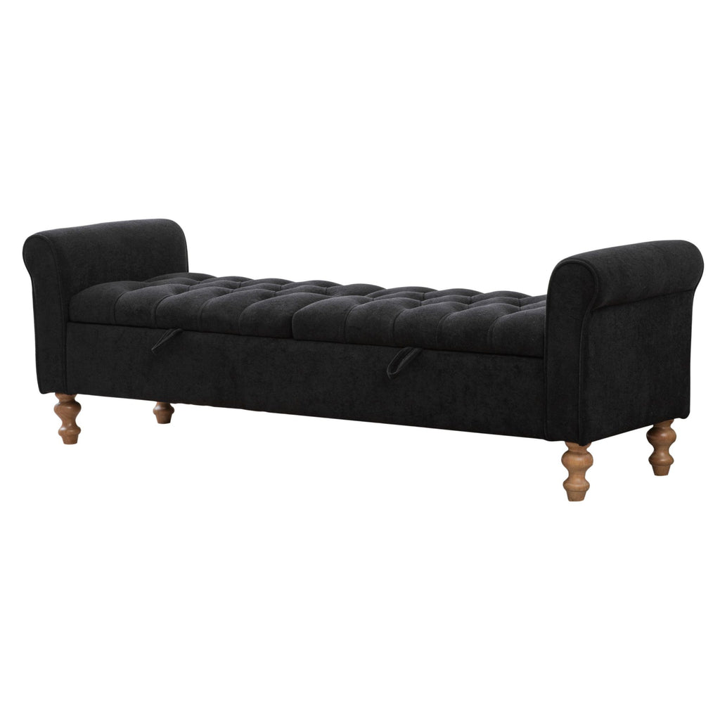 65.75" Wide Modern Upholstered Storage Bench With Double Lids