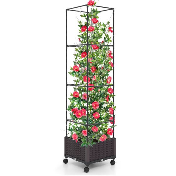 67 inch garden bed with trellis