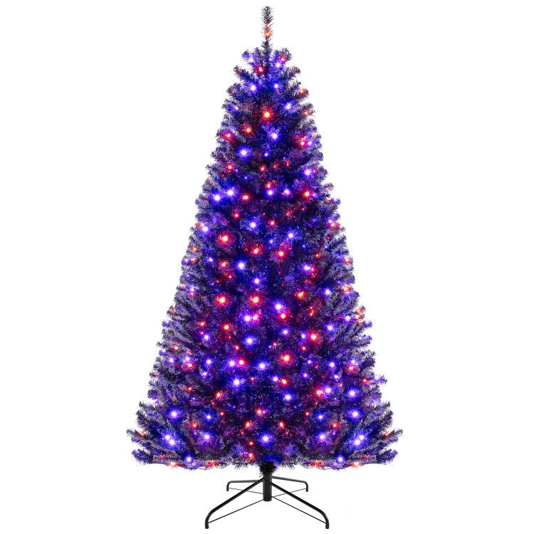 6/7/8 Feet Artificial Christmas Tree with 6 Lighting Modes and Spooky Sounds