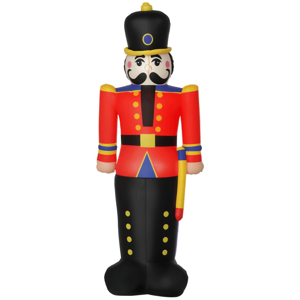 6'Christmas Inflatable Nutcracker Toy Soldier, Outdoor Blow-Up Yard Decoration with LED Lights Display