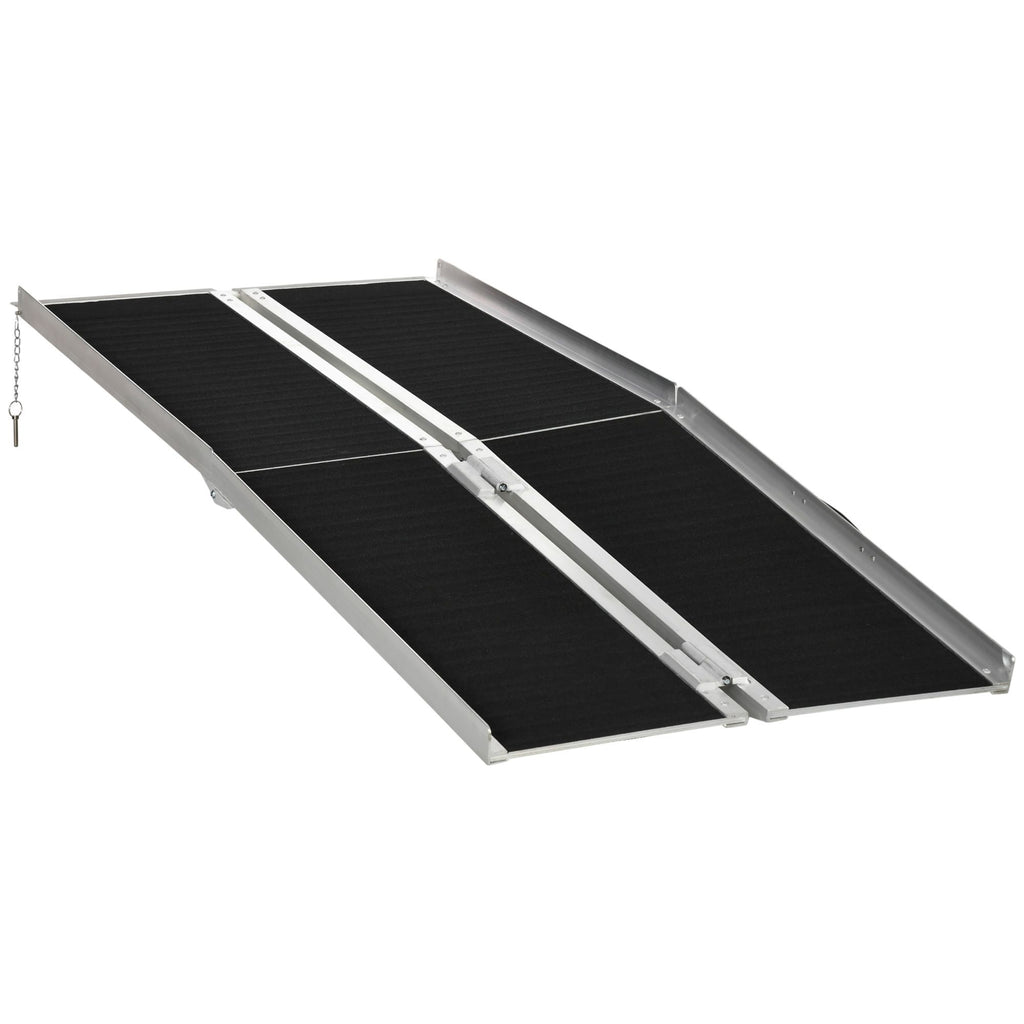 6ft Aluminum Mobility Ramp, Anti-Slip, Easy Folding for Quick Access, Steps, Doorways, Black