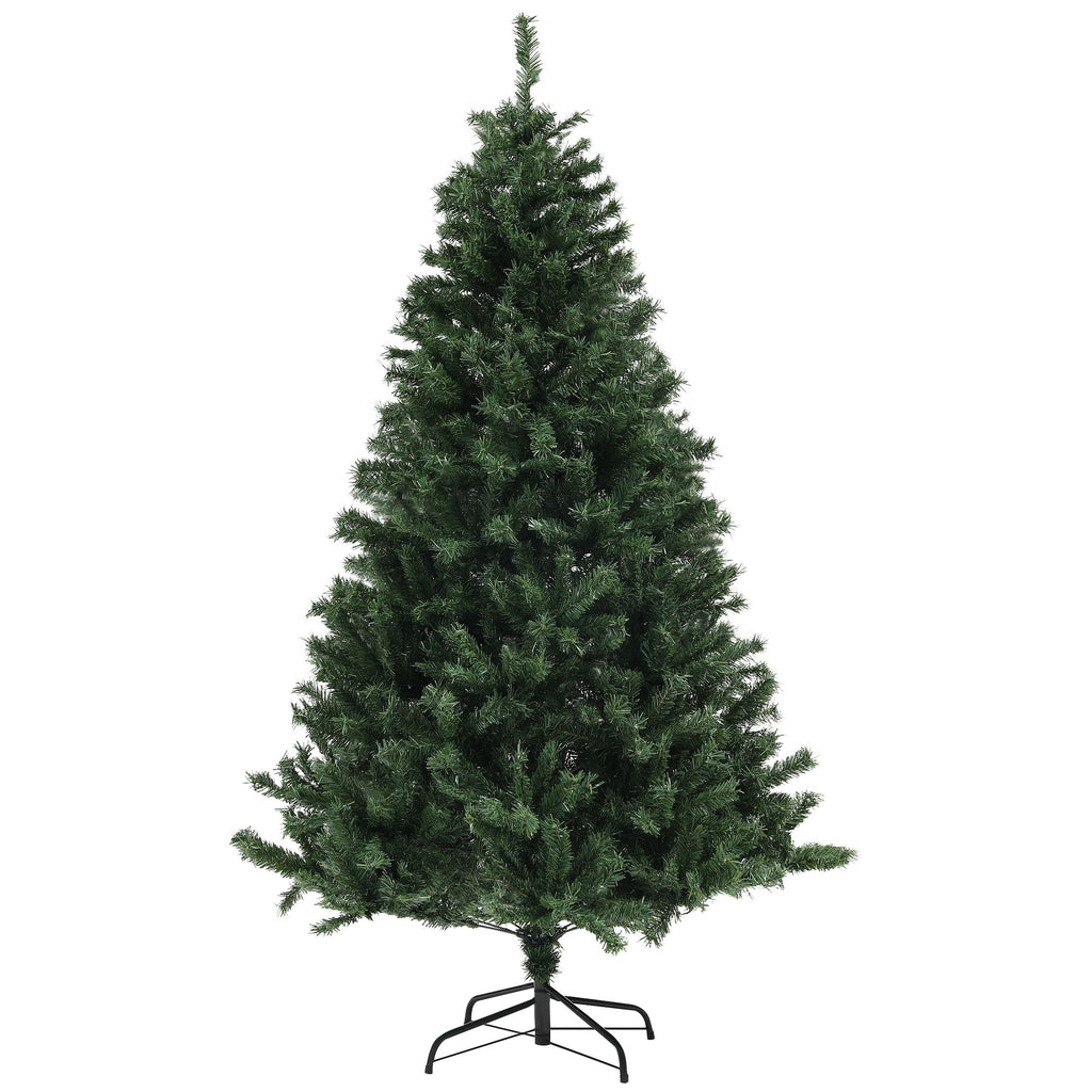 6ft Artificial Christmas Trees with 1000 Branch Tips, Auto Open and Steel Base, Green