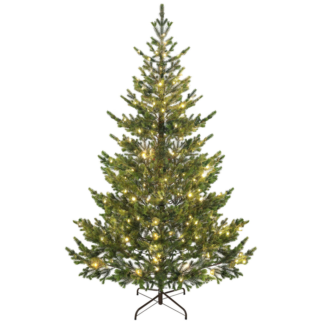6ft Artificial Prelit Sparse Cedar Christmas Tree with LED Lights and 1933 Tips, Steel Base for Home Office Holiday