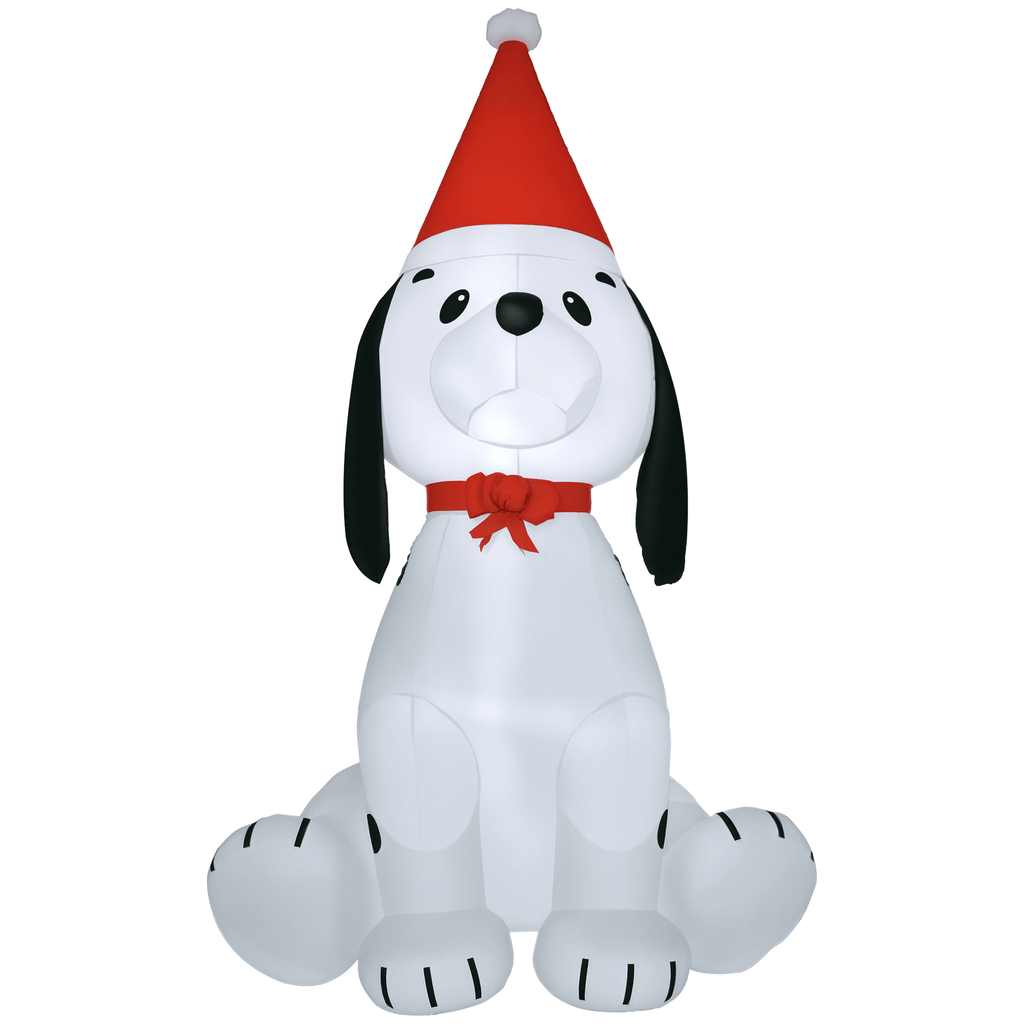 6ft Christmas Inflatables Outdoor Decorations Puppy Dog Wearing a Santa Hat, Blow-Up Yard Christmas Decor with LED Lights Display