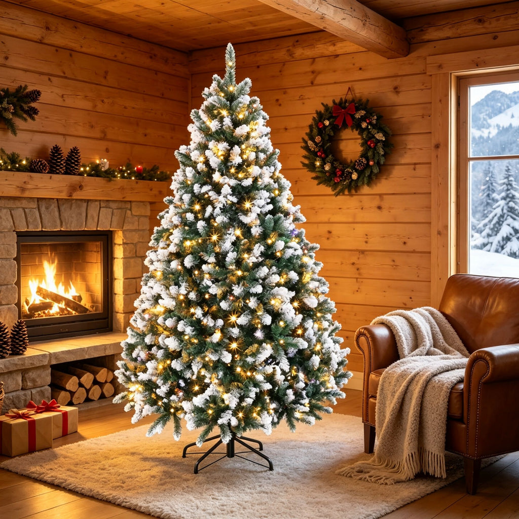 6ft Full Artificial Christmas Tree with Hinged Branches