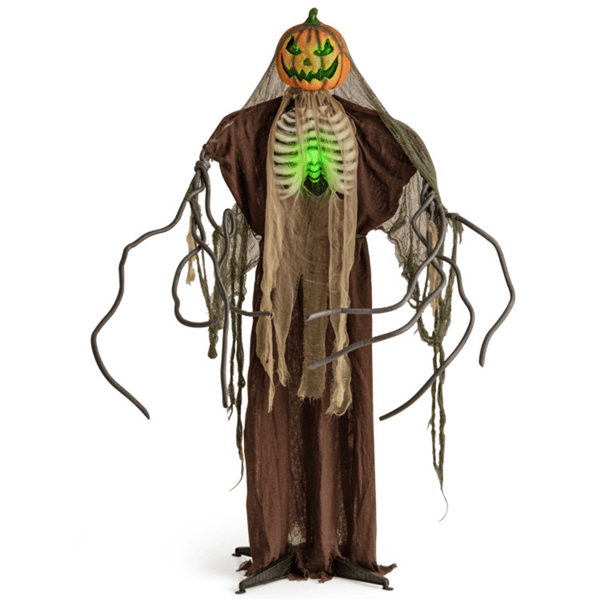6ft Halloween Animatronic Ghost Pumpkin - Light-Up Design, Sound & Touch Activated, Spooky Movements & Voice for Indoor/Outdoor