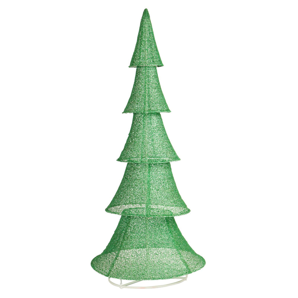 6FT Lighted Christmas Tree Yard Decorations, Pre-lit Pull Up Christmas Tree with 200 LED Warm White Lights for Xmas Outdoor Holiday Indoor Decor Lighted Holiday Displays