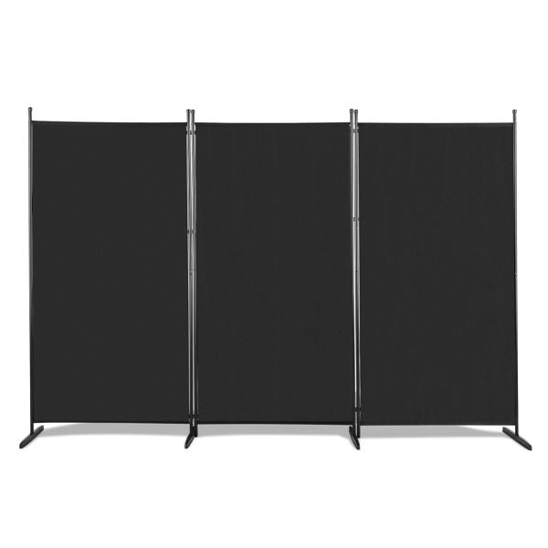 6FT Trifold 160g Polyester Fabric Plastic Foot Carbon Steel Frame Foldable Screen Black