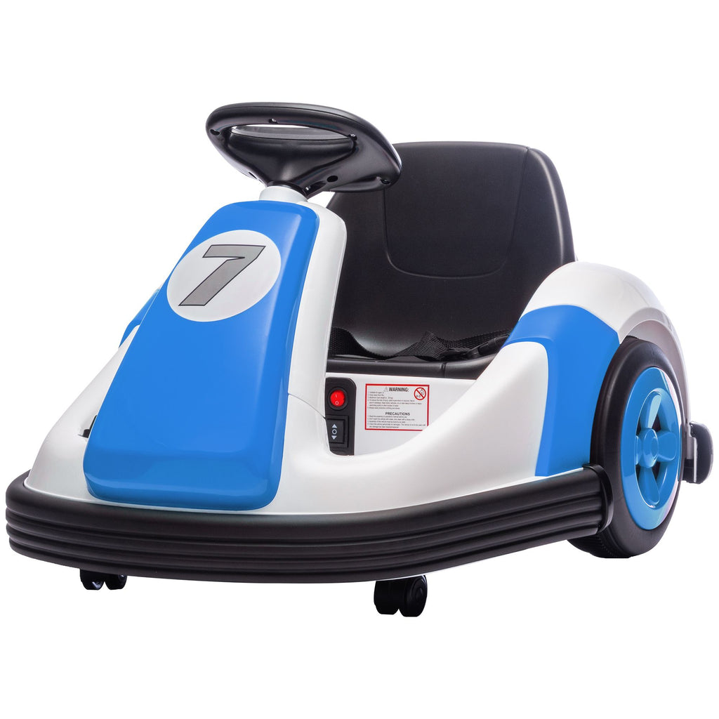 6V Kids Bumper Car with Big Wheels, Electric Car for Kids with 360-Degree Spin, Slow Start, for 37-72 M, Blue