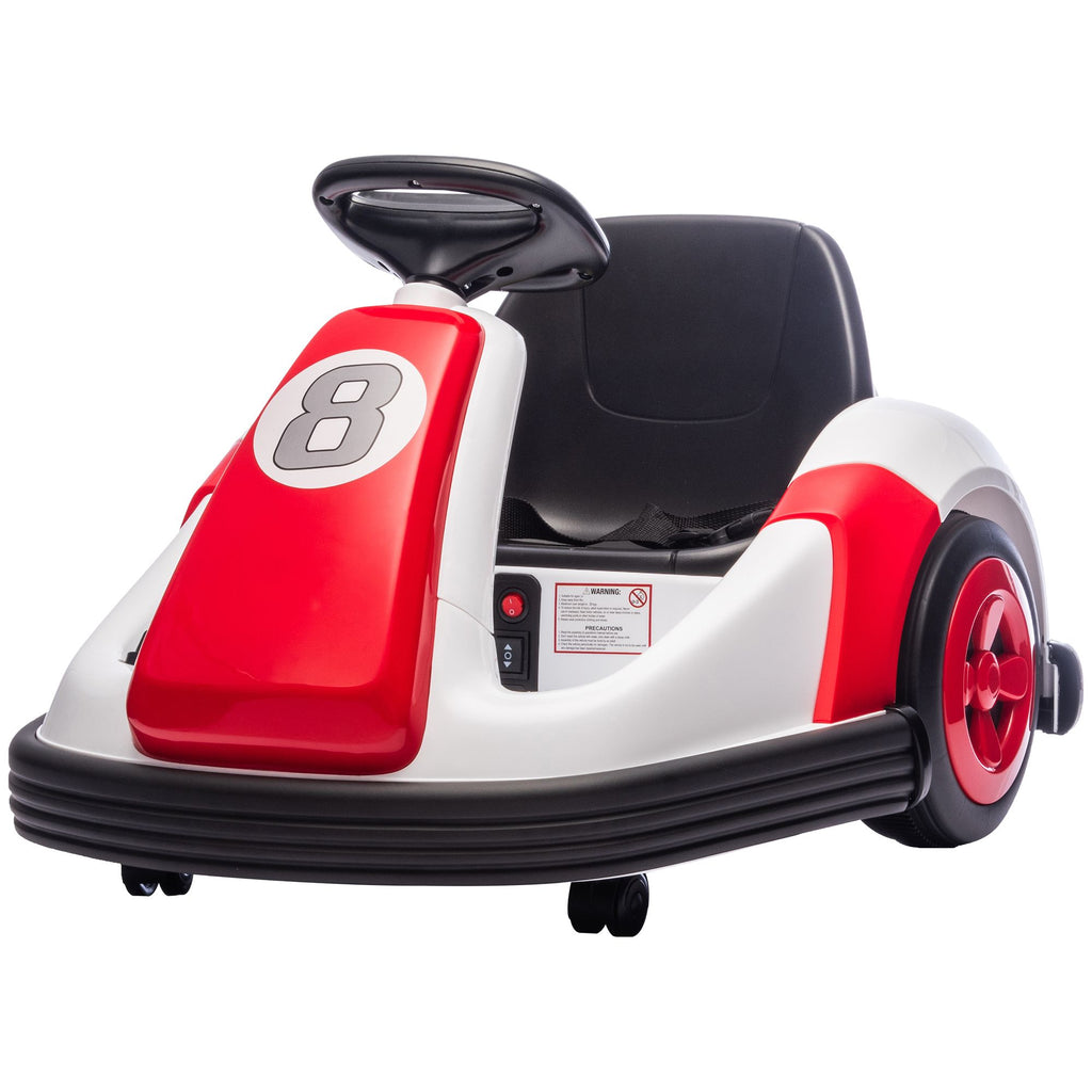 6V Kids Bumper Car with Big Wheels, Electric Car for Kids with 360-Degree Spin, Slow Start, for 37-72 M, Red