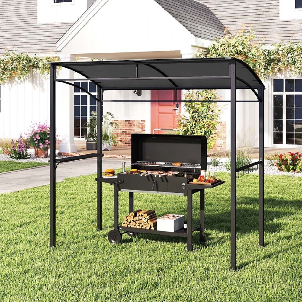 7 Feet Grill Gazebo with Serving Shelf and Storage Hooks