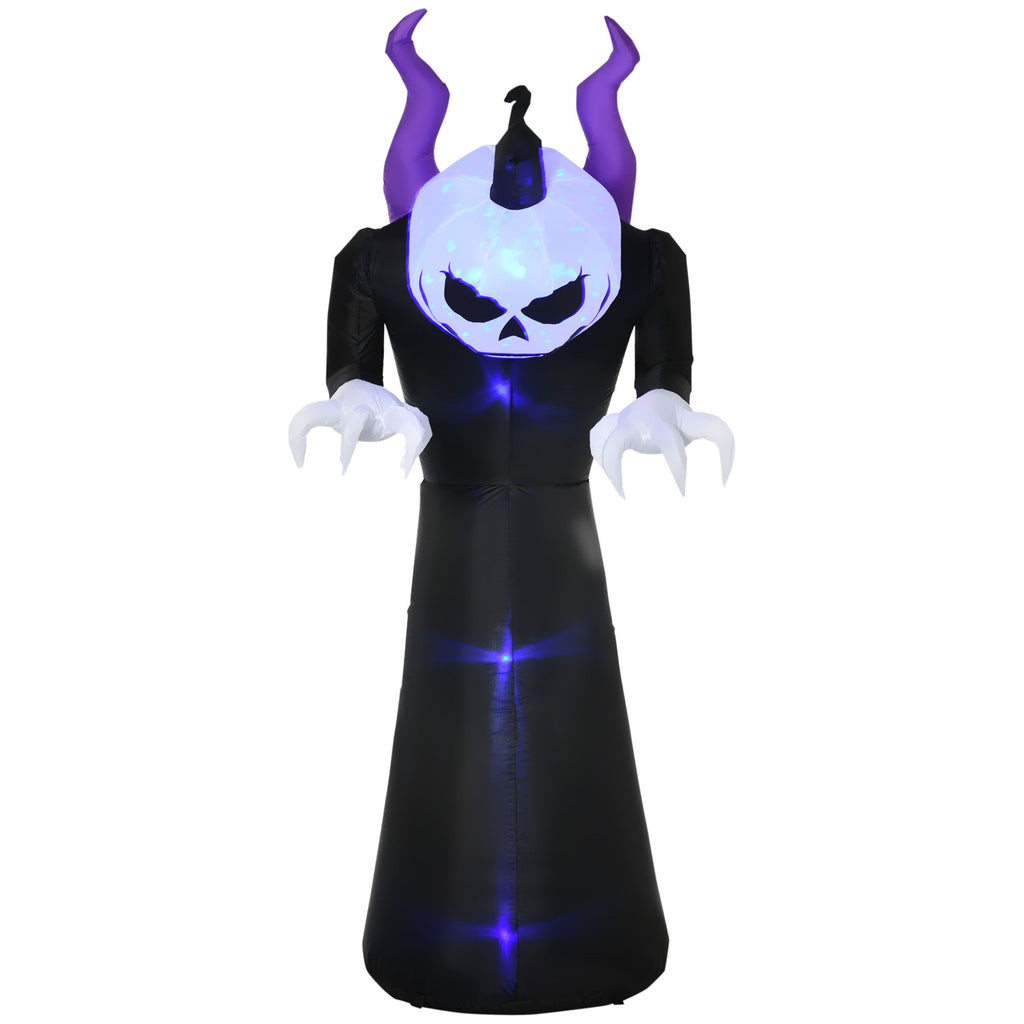 7' Halloween Inflatables Outdoor Decorations Pumpkin Reaper Decoration, Ghost Blow Up LED Yard Decor for Garden, Lawn, Party, Holiday, Waterproof