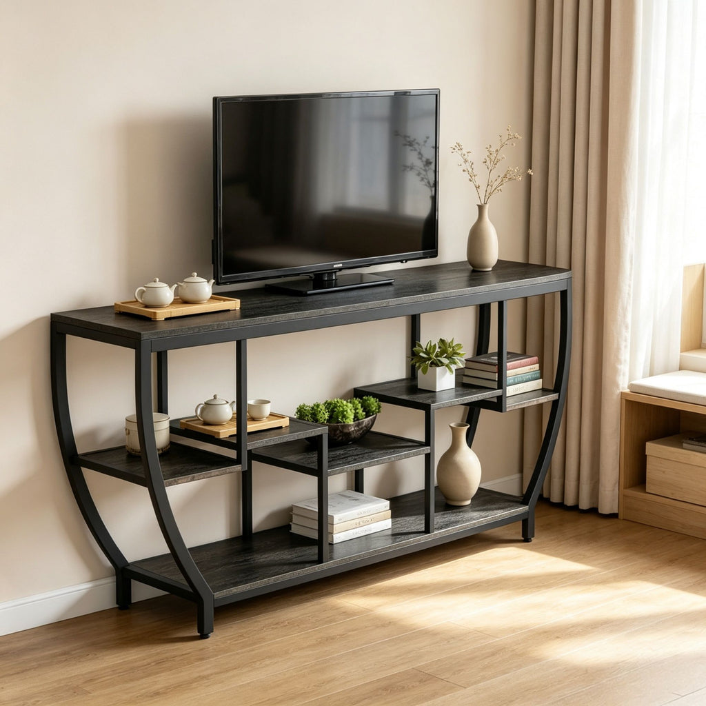 70.9" Entryway Sofa Table with Shelves, Console Table