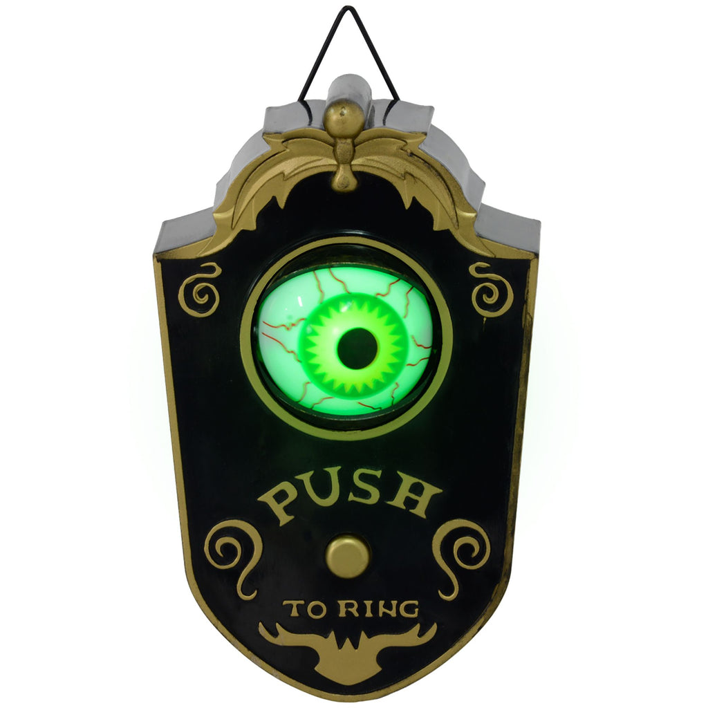 7.1" Doorbell w/ Simulation Light-up Eyeball, Halloween Decoration Animatronic, Sound and Motion Activated for Party