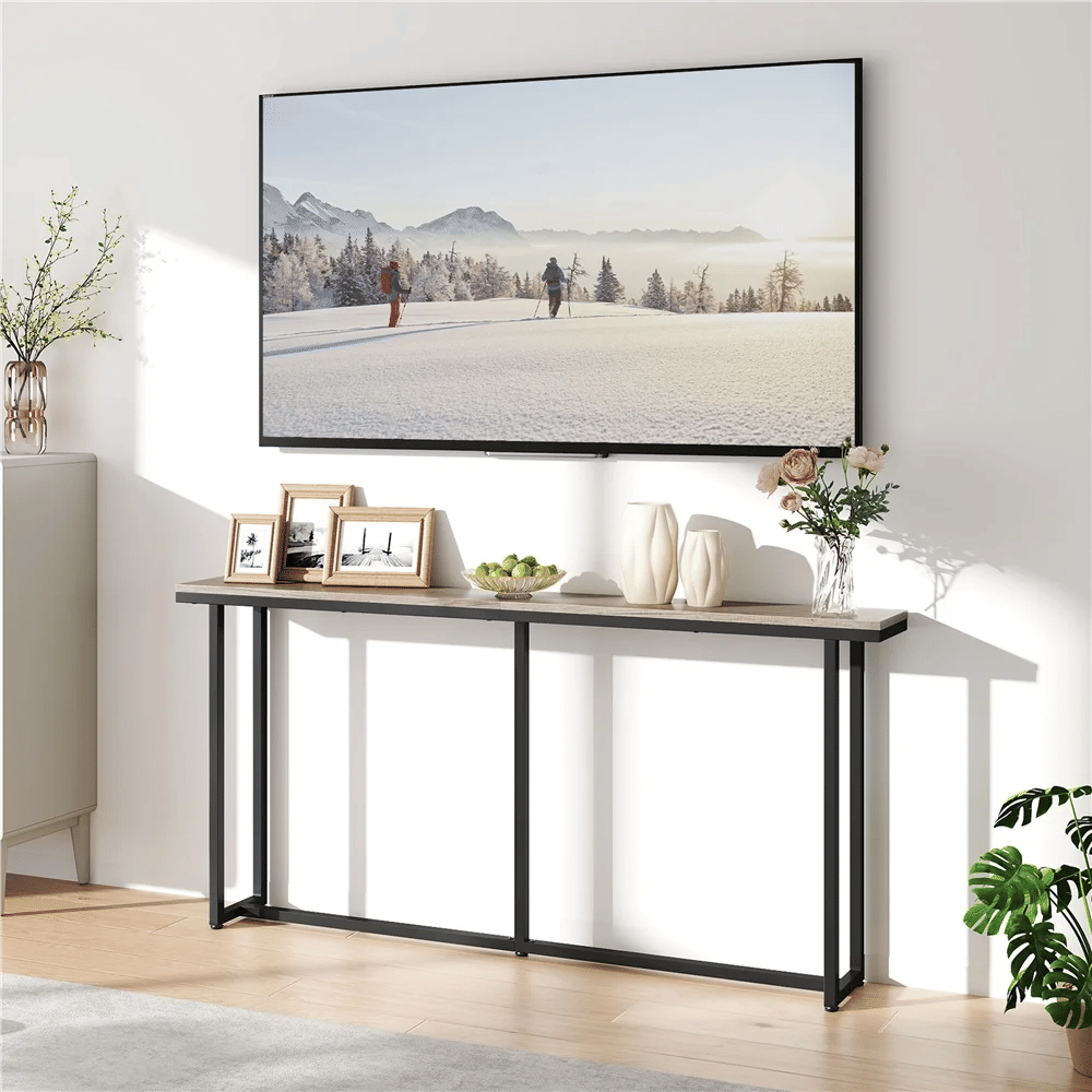 71" L Modern Extended Console Table for Hallway Living Room, Gray