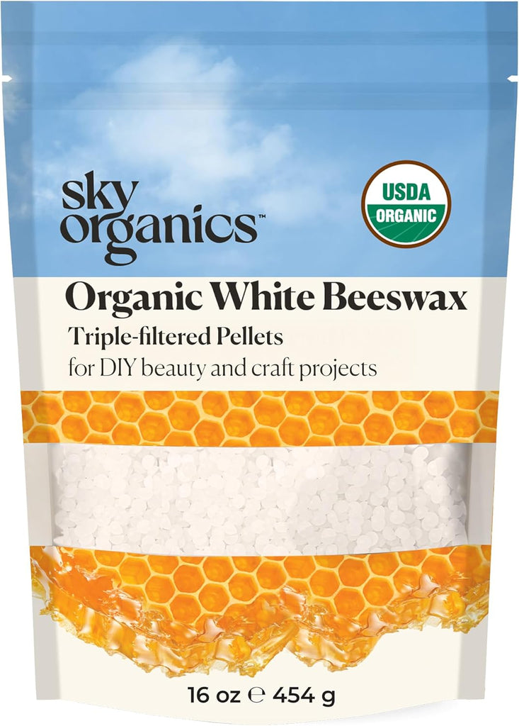 Organic White Beeswax Pellets for DIY Beauty Crafts 16oz