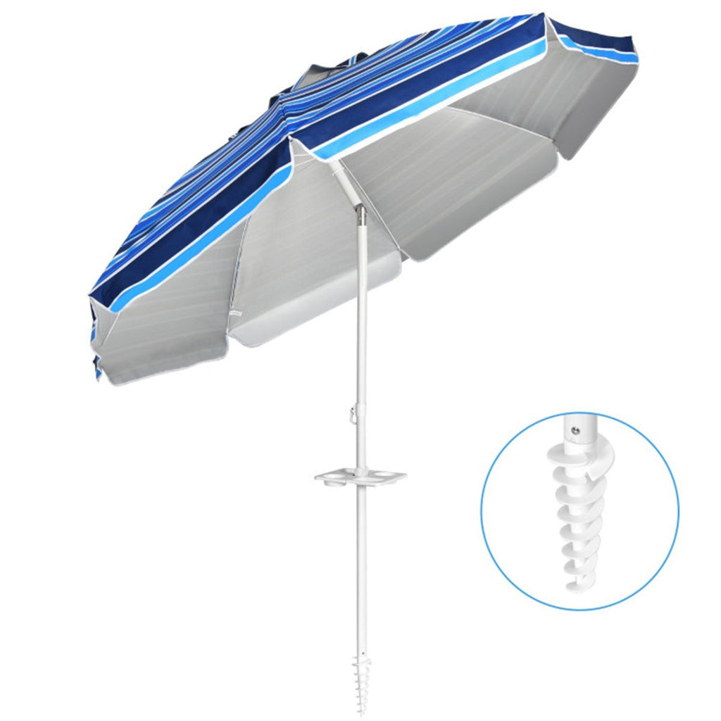 7.2 Feet Outdoor Beach Umbrella with Tilt Mechanism
