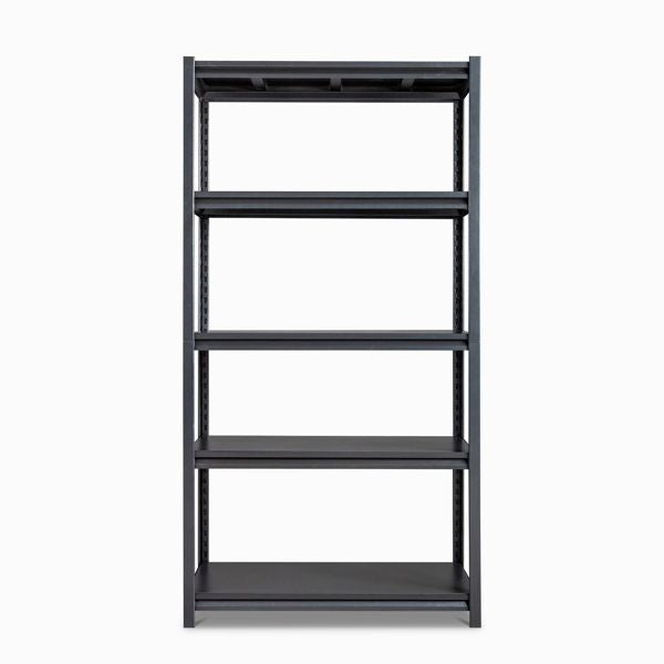 72" H Adjustable Garage Shelves, 5-Tier Heavy Duty Shelving Unit, 2200LBS Wide Metal Utility Storage Organizer Racks for Warehouse Pantry Closet Kitchen, Black