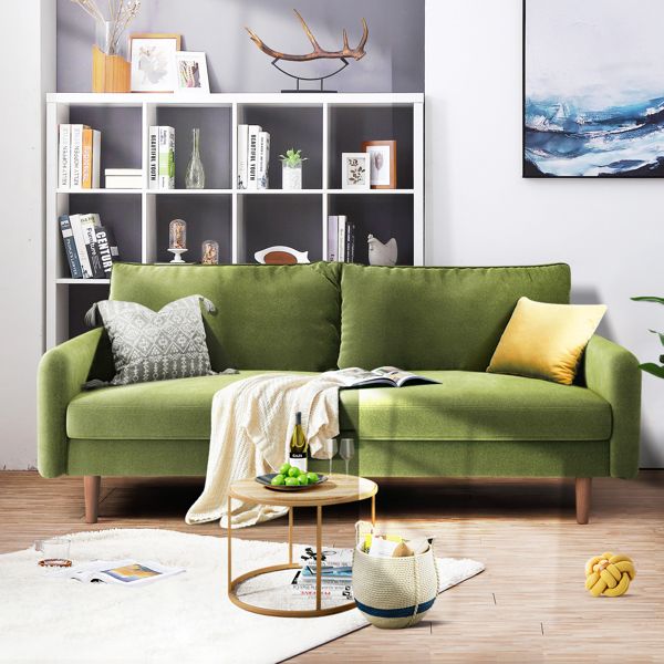 72" Velvet Round Arm Apartment Loveseat