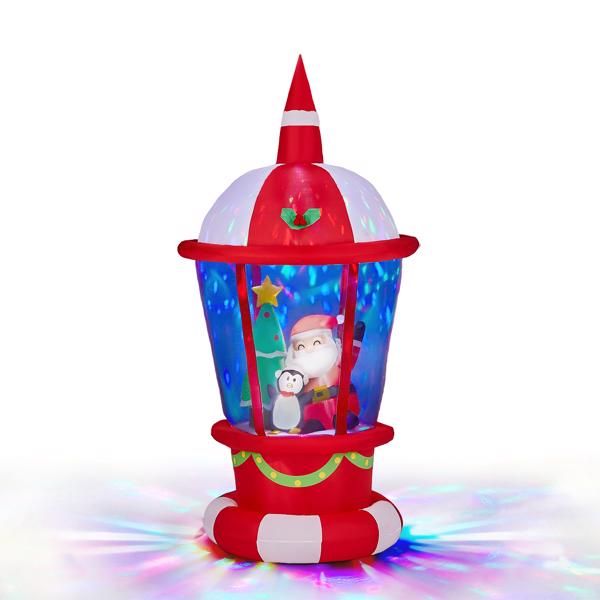 7.3FT Lighted Christmas Inflatable Decoration, Inflatable Lighthouse with Santa and Penguin, Funny Blow Up Yard Decorations with Built-in LED Lights for Holiday Party Front Yard Lawn Garden Decor
