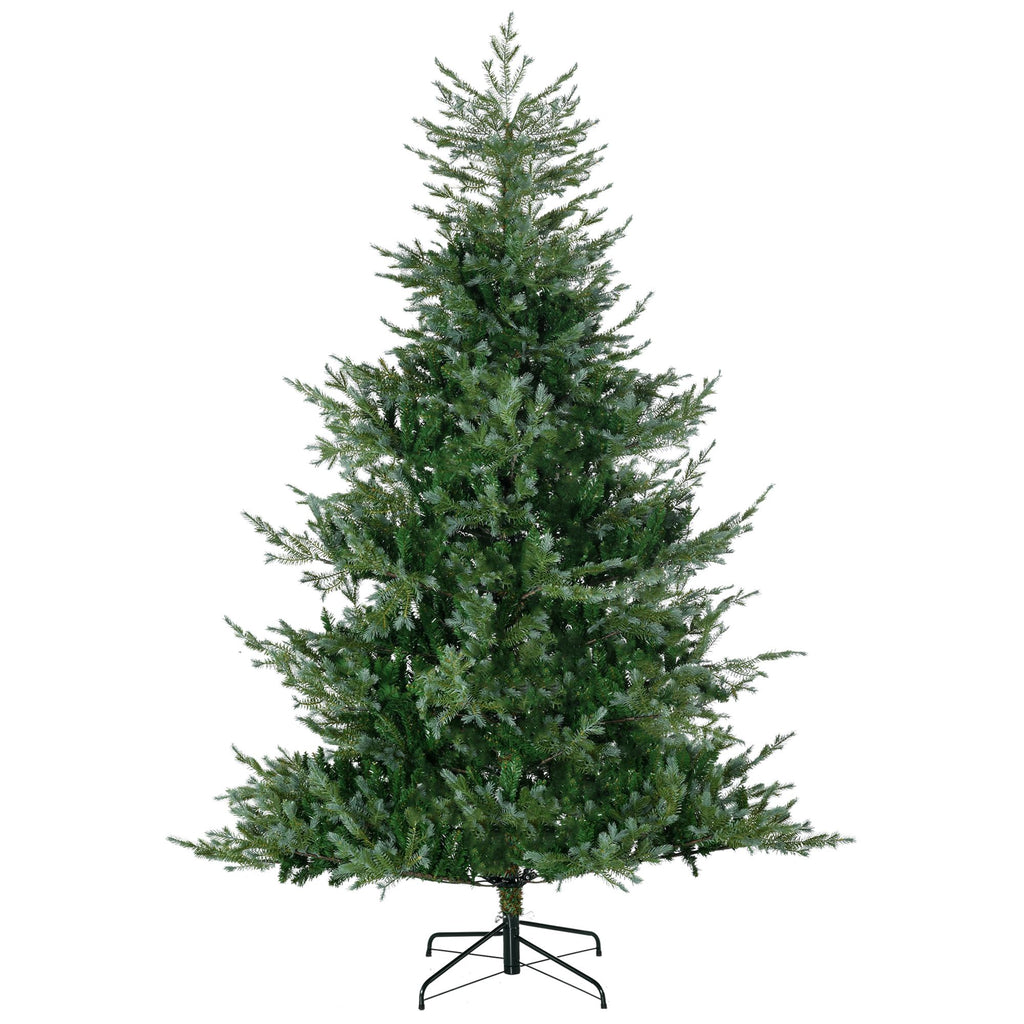 7.5' Artificial Wide Christmas Tree, Holiday Decor, with Easy-to-Shape Branches, Auto Open, Steel Base, Green