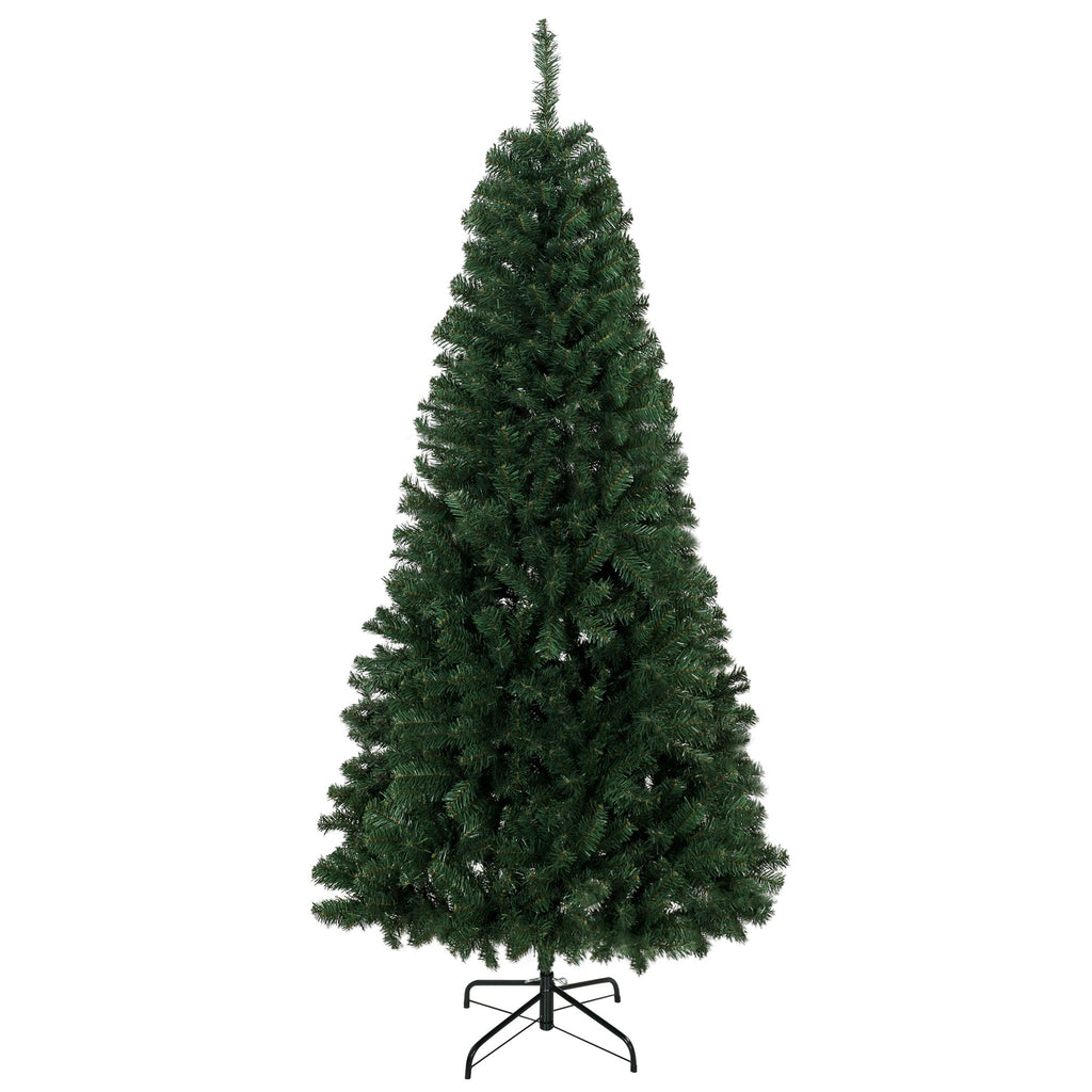 7.5 ft Artificial Christmas Tree, Norway Spruce Tree, Hinged Xmas Tree with Metal Stand