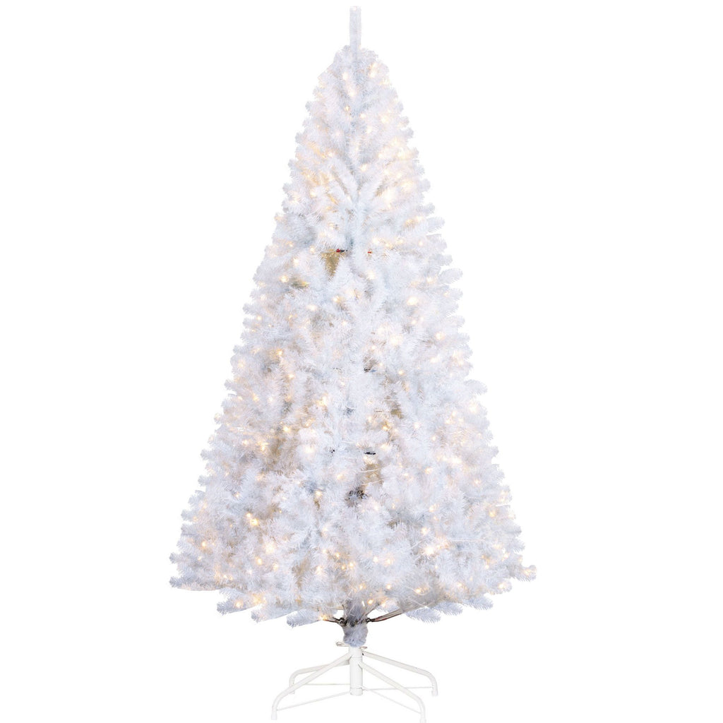 7.5 FT PreLit Artificial Christmas Tree with Realistic Branches, 500 Warm White LED Lights and 1346 Tips, White