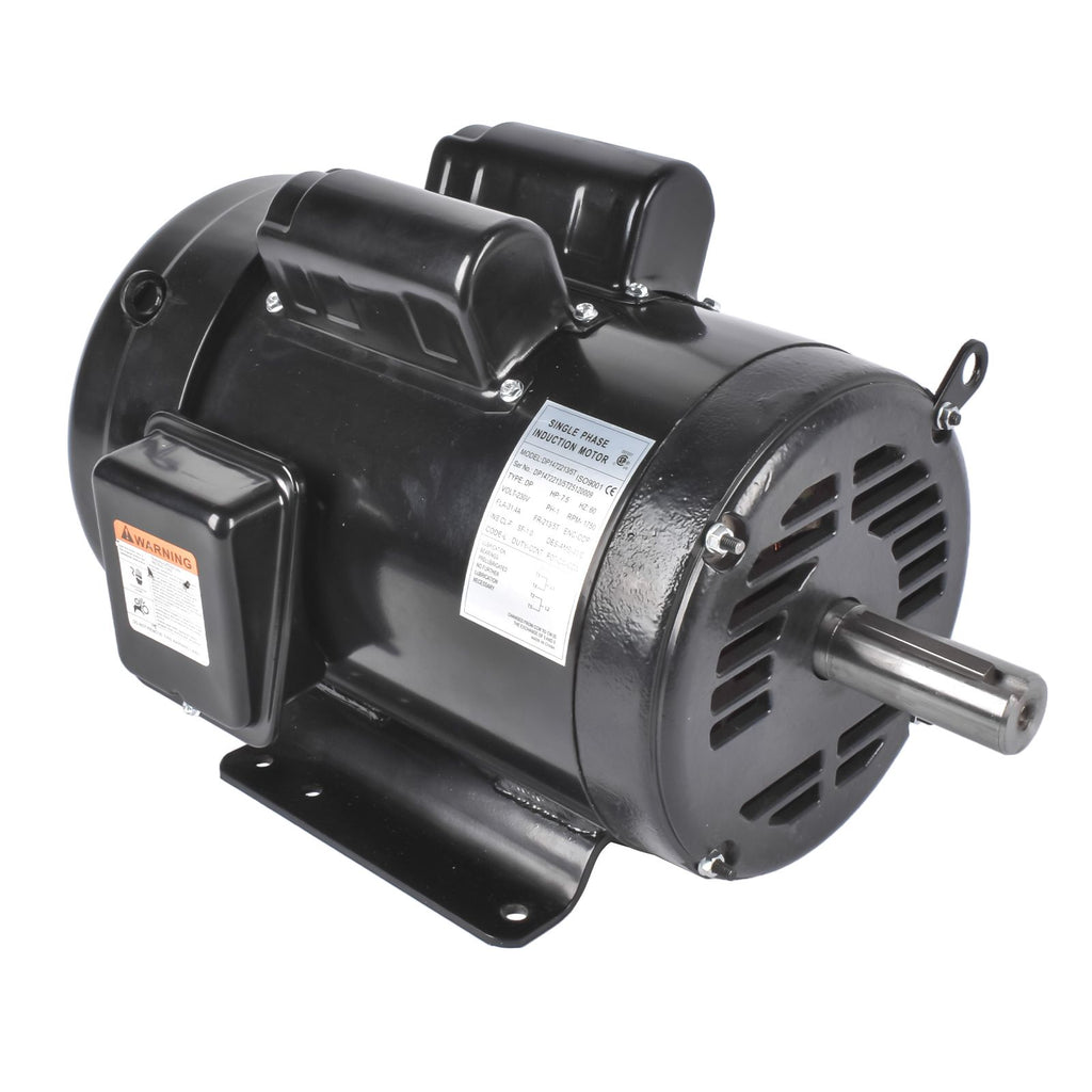 7.5 HP Single Phase Air Compressor Electric Motor 230 Volts 215T Frame 1750 RPM 60 Hz L1510T