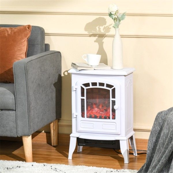 750W / 1500W 22" Electric Fireplace,White